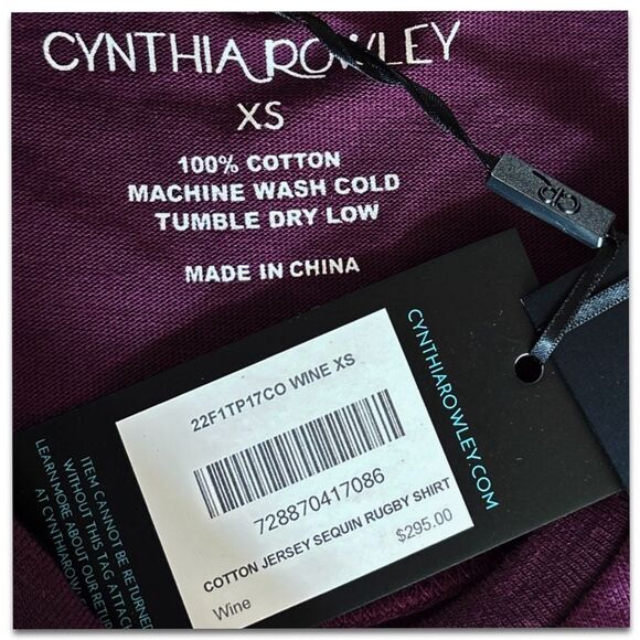 ⚠️SOLD🧘‍♀️4/13/25⚠️NWT Cynthia Rowley Sequin Football Jersey Rugby Shirt - Picture 6 of 11